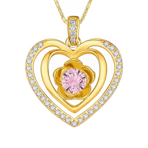 Fledweissie 18K �C�G���[�S�[���h ���[�Y �a���� �l�b�N���X 12���� ���[�Y�t�����[ �a���� �l�b�N���X �a�����W���G���[ �M�t�g ���� �}�} �ޏ�, 24mm/0.94inch, �x�[�X�B, �W�F���X�g�[���Ȃ�