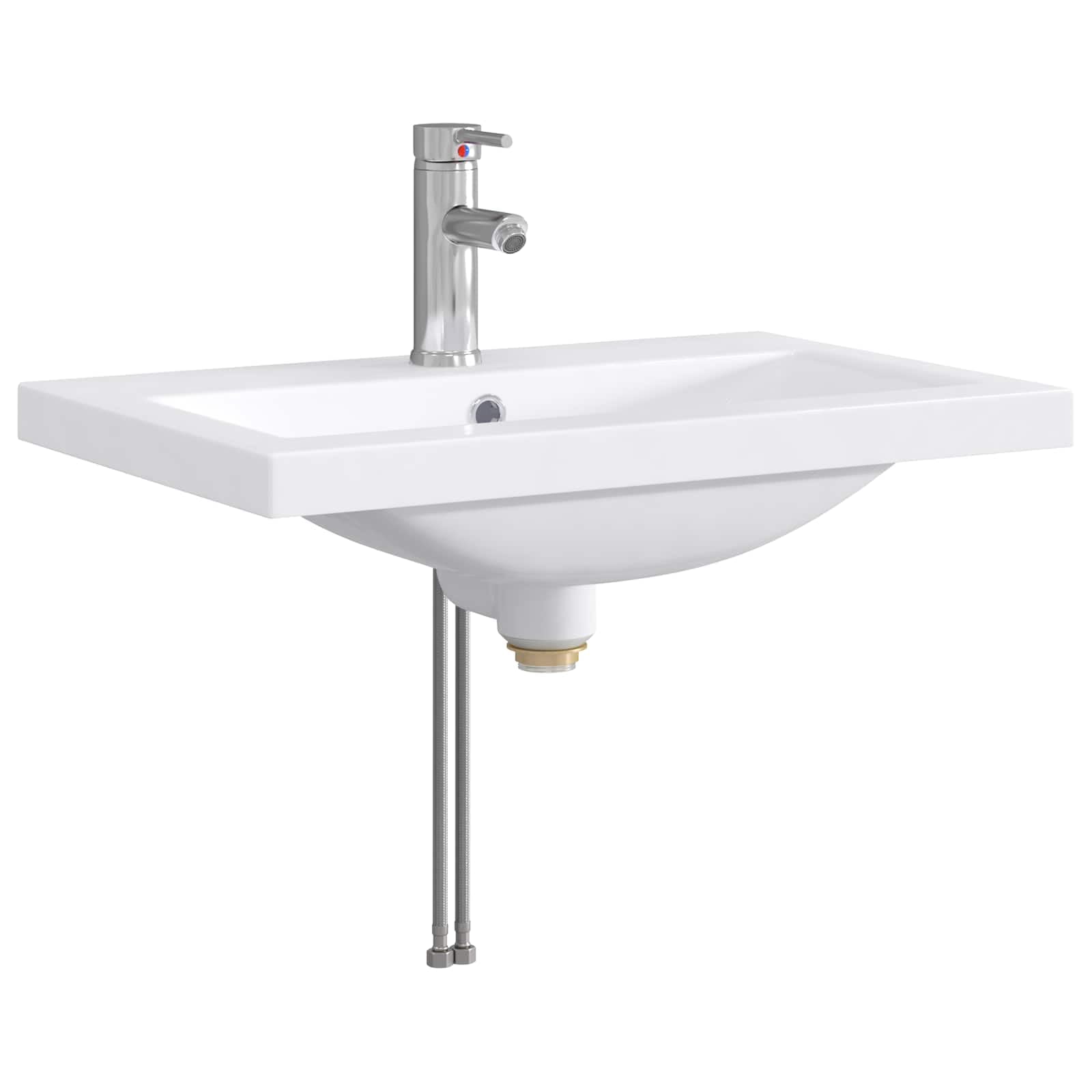 Set di mobili da bagno in rovere nero, 61 x 40 x 84,5 cm, con lavandino e rubinetto, design moderno, durevole, funzionale, per ristrutturazione del bagno