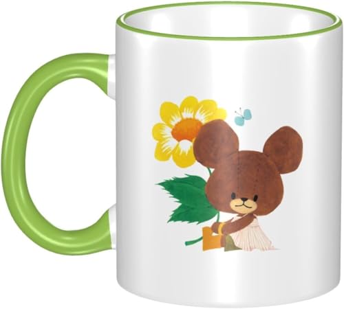 男女贈り物くまのがっこう9 耐熱カップ セラミック ティーカップ 陶器 マグ マグカップ コーヒーカップ かわいい セラミック おしゃれコップ かわいい 景品 マグ 贈答品 Green
