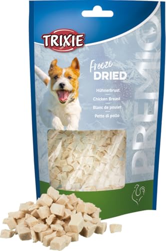Trixie Freeze Dried Hühnerbrust | 3er Pack | 3 x 50 g | Ergänzungsfuttermittel für Hunde | Gefriergetrockneter Snack | 99% Fleischgehalt | Bei Futtermittelallergien geeignet