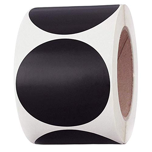 250 PC/rouleau 3" Étiquettes Dot codage couleur noir rond adhésif permanent autocollants, inscriptibles inventaire de surface autocollant