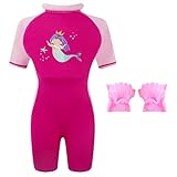 Gogokids Floatation Swimsuit for Boys Girls with Adjustable Buoyancy, Kids One Piece Swimwear Float Suit for Swimming Trainer, Toddler Bathing Suit Rash Guard Back Zipper with Arm Floaties