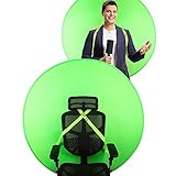 Green Screen for Chair 142cm 56'' Green Screen Chair Attachment Background Retractable Chromakey Backdrop Panel for Streaming Gaming Zoom