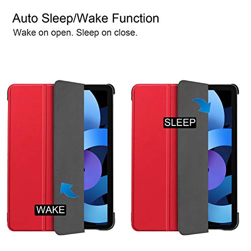 Lobwerk Cover for Apple iPad Air 4 2020 4th Generation 10.9 Inch Tablet Case Slim with Stand Function and Auto Sleep/Wake Function Red - Image 2