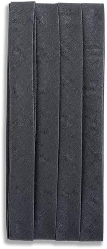Single Fold Bias Tape – 1/2" x 4 yds. – Polyester Cotton Blend Hem Facing for Necklines, Armholes, Casings, Trim & Sewing Crafts (Dark Grey)