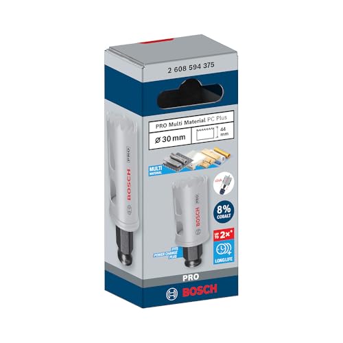 Bosch 1x PRO Multi Material Power Change Plus Lochsäge (für Weichholz, Trockenbauwand, Ø 30 mm, Professional Zubehör Bohrmaschine/Schrauber)