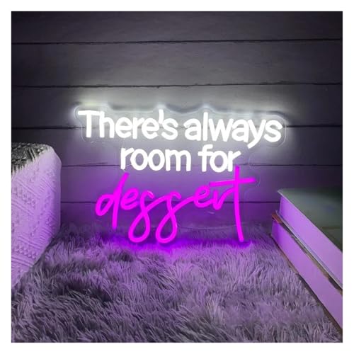 Genérico Decoración con luz de neón Postre para letreros de luz de neón para letras de brillo ajustable alimentadas por para USB para luces de neón(B,45cmx55cm)