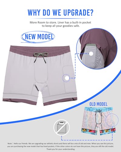 Image of maamgic Mens 5 inch Gym Running Shorts for Men 2 in 1 Quick Dry Workout Athletic Shorts