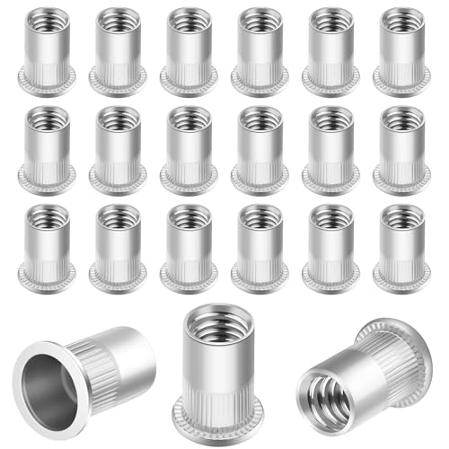 Insert M4 Ecrou a Sertir Rivet Metal Fileté 80 Pièces Insert Inox Fileté Metal Écrous à Riveter Aveugle Rivet Fileté pour Métal Plastique etc