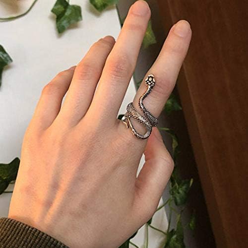 Mayelia Snake Ring Silver Vintage Open Ring Adjustable Knuckle Rings for Women and Girls