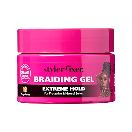 Red by Kiss Braiding Gel Extreme Hold Styler Fixer for Box Braids & Cornrows, Hydrating, Conditioning, Long-Lasting Frizz Control, 4C Moisturizing, Nourishing High Shine (1 fl. oz.)