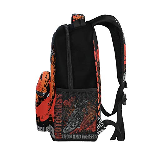 Motorcycle Backpack Dirt Bike School Bookbag For Boys Girls Computer Backpacks Book Bag Travel Hiking Camping Daypack For Children's Gifts #TOP3