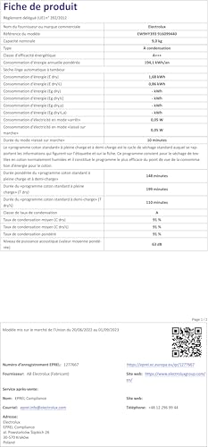 Réfrigérateur/congélateur à deux portes AEG RDB428E1AW LowFrost, capacité 201 L, hauteur 1610 mm