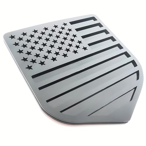 Image of American Flag Rear Tailgate Emblem Badge Compatible with Dodge Ram 2010-2018 1500 2500 3500 Matte Black