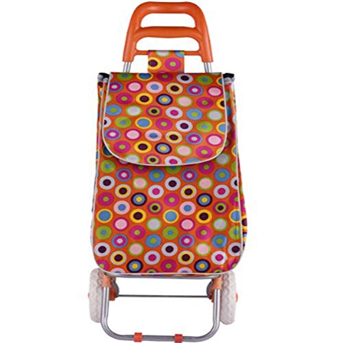 RANRANHOME Chariot, Caddie Pliable d'épicerie de magasinage, Cadre de Fer, capacité 30L, 91x36x26cm, 2.0KG,Orange Cover