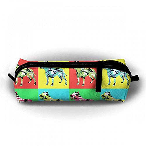 Preisvergleich Produktbild Armee Französisch Bulldogge Pop Art Bleistift Fall Leinwand Briefpapier Reißverschluss Beutel Tasche