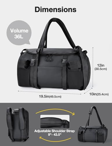 Gym Bag for Men Convertible Large-Capacity Gym Backpack, Water-Resistant Travel Duffel with Shoe Compartment, Quick Access Pockets & Adjustable Straps - Image 3