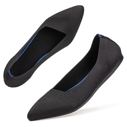 Image of Frank Mully Womens Pointed Toe Flats Knit Dress Shoes Comfort Women Shoes Softable