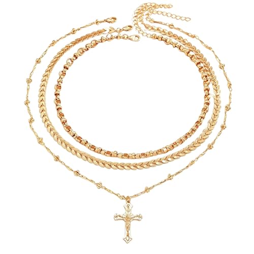 Colliers pierres précieuses de style vintage et croix du rosaire aux finitions argentées