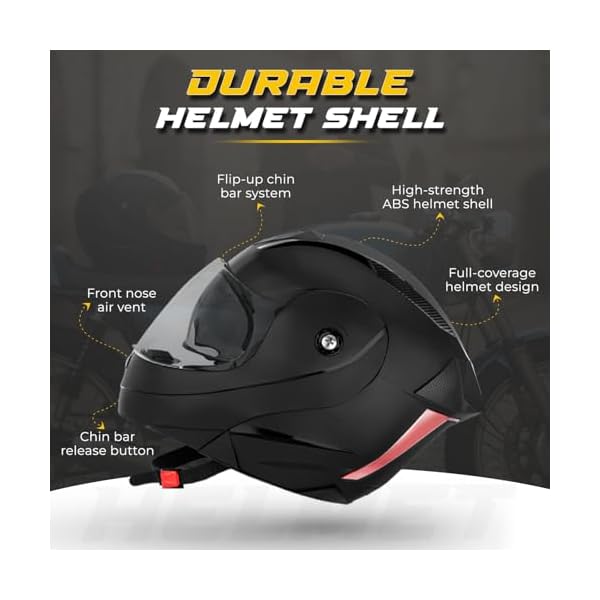 RYDR Full Face Motorbike Helmet for Men & Women | ISI Certified | Shock-Absorbing Interior, Comfortable Liner, Ventilated Design & Aerodynamic Build | Stylish Look