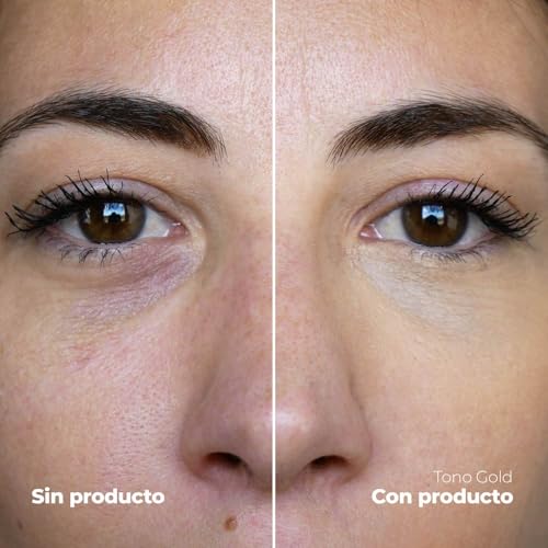 Camaleon Cosmetics - Corrector de Ojeras con Ácido Hialurónico y Ginkgo Biloba - Textura Cremosa - No Cuartea - 4 tonos disponibles: Light, Natural, Medium y Gold - vegano (Tono Gold) - imagen 4