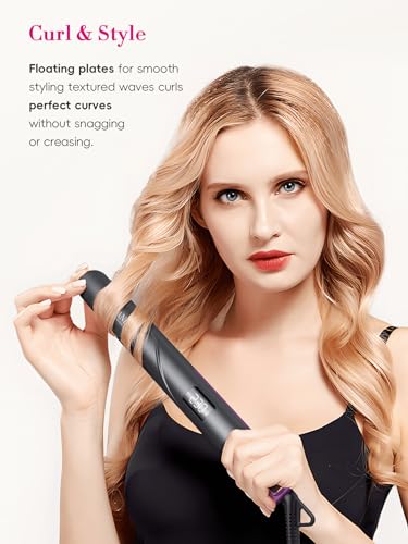 LANDOT Flat Iron Hair Straightener: Ceramic Ionic Straightener for Frizz-Free Shine - Adjustable Temp 250-450F & Auto Shut Off + Travel Pouch - Image 3