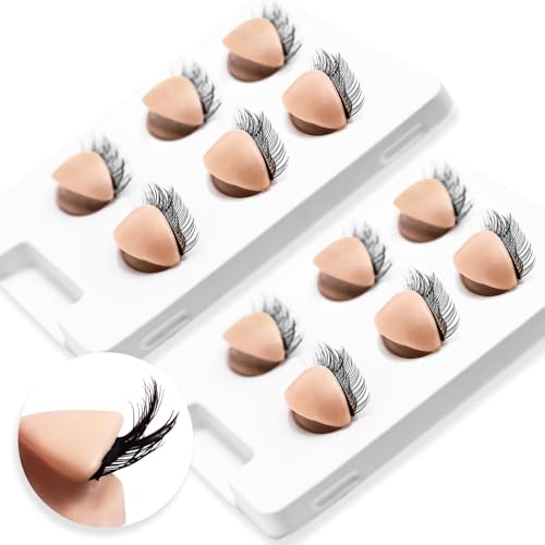 Miuffue 6 Pairs 2 Layers Eyelash Practice Eyelids for Mannequin Head Silicone Rubber Removable Realistic Eyelash Extension Eyelids for Lash Training