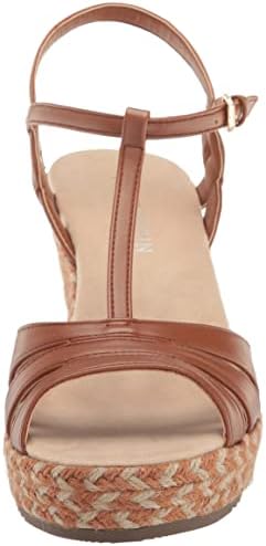 Anne Klein Women's Waves Wedge Sandal, Cognac, 7.5 | Image 1