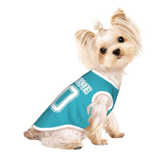 Image of Personalized Girl Dog Clothes, Custom Puppy Clothes, Customized Puppy Shirts with Name and Number, Customizable Dog Jerseys, Pomeranian Accessories, Costume for Dogs, Puppies Birthday Gifts