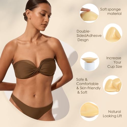 Moulyan Push up Sticky Pads Bra Inserts,Double Sided Sticky Inserts Bra,Sticky Bra Inserts,Instant Adhesive Bra2