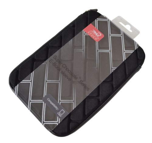 Croco® 7" Super Chocolate Brick Case Cover Carry Sleeve for 7" Tablets - Black