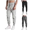 Mens Sweatpants Workout Elastic Waist Joggers Loose Casual Warm Track Pants Athletic Fashion Running Trousers with Pockets Gray