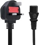 2 x Kettle Lead Power Cable, IEC C13 to UK Plug, Mains Lead for PC, Monitor, Printer, Laptop, Desktop, 1.8M/6FT Power Supply Cord, Durable & Safe Power Cable (2)