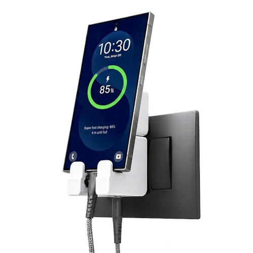 Image of KERATIN 25W Type-C Fast Charger Adapter, World's 1st Hold & Charge, Compatible with All Android, iOS & USB-C Devices, PD 25W Charger & Holder with Type C to C Braided Cable