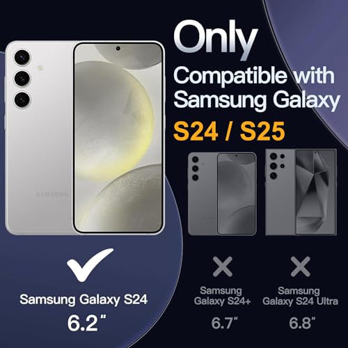 Image of AIBEX Transparent Back Cover Compatible for Samsung Galaxy S24 / S25|Mag-Saf Magnetic Ring Kickstand |Shockproof Dual Layer Military Grade Drop Protection Armor Case|Wireless Charging Support - Grey