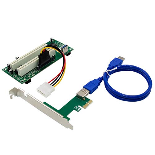 PCI-E X1 to 2XPCI Card Slot Expansion Card PCI Card Slot Conversion Card Split Plug and Free Drive for PC