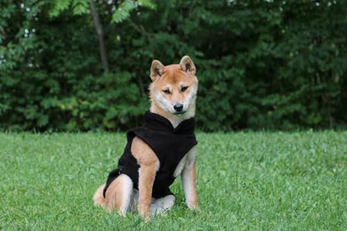 JACKO & CO Fleece-Weste mit Ring für die Leine – weich, leicht, atmungsaktiv für Welpen, kleine, mittelgroße Hunde, Kätzchen, Katzen, Chihuahua, warm für Herbst/Winter (Schwarz, Größe XL (7,3-10,8kg)