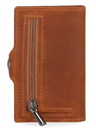 Harley-Davidson Men's Embossed Bar & Shield Pop-Up Card Holder Wallet - Brown3