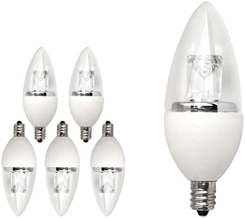 TCP 40W Equivalent LED Torpedo Shaped, Candelabra Based Light Bulbs Dimmable, Daylight (6 Pack)