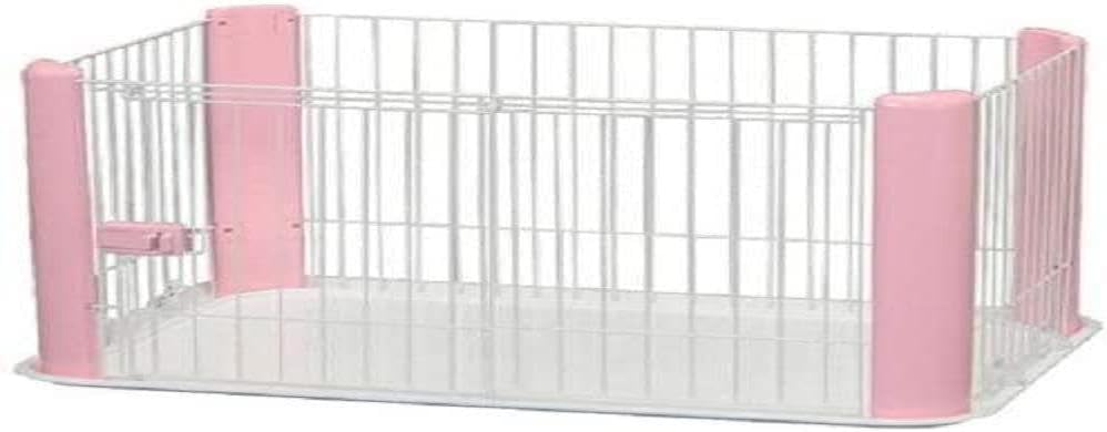 IRIS OHYAMA, Indoor Dog/Puppy playpen with Base, Sliding Door with Latch, Hooks for Easy Assembly, for Dog - Pet Circle CLS-960 - Pink