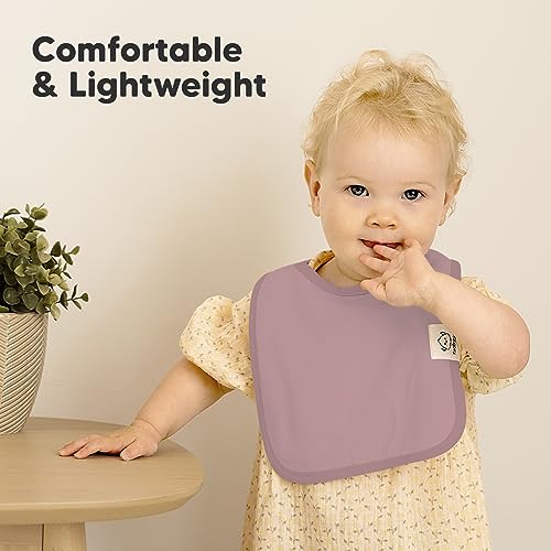 KeaBabies 8-Pack Organic Baby Bibs for Boy, Girl, Drool Bibs for Baby Boy & Girl Toddler, Infant Bibs, Cotton Bibs, Super Absorbent Drooling Teething Bibs (Mauve) - Thumbnail 5