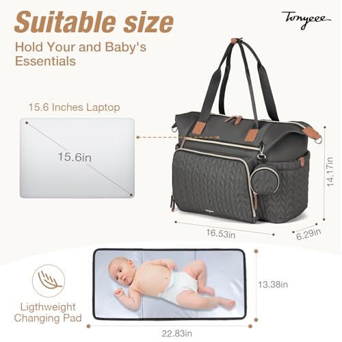 Image of Diaper Bag Tote, Large Baby Hospital Bag for Labor Delivery Mom