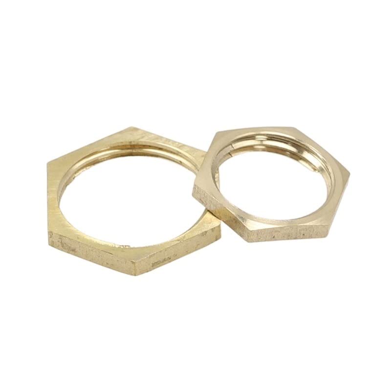 Set of 5 Copper Hex Pipe Nuts - 1/8", 1/4", 3/8", 1/2" and 3/4" Female Thread with Hex Cap for Plumbing (3/8")