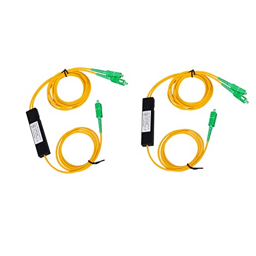 Fyboptwu SC APC 1X2 Singlemode Fiber Optical Splitter, 2pcs