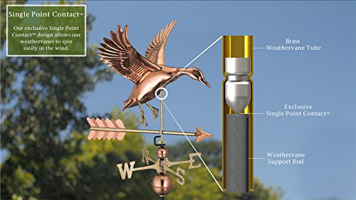 Good Directions Landing Duck With Arrow Weathervane - Pure Copper #TOP16