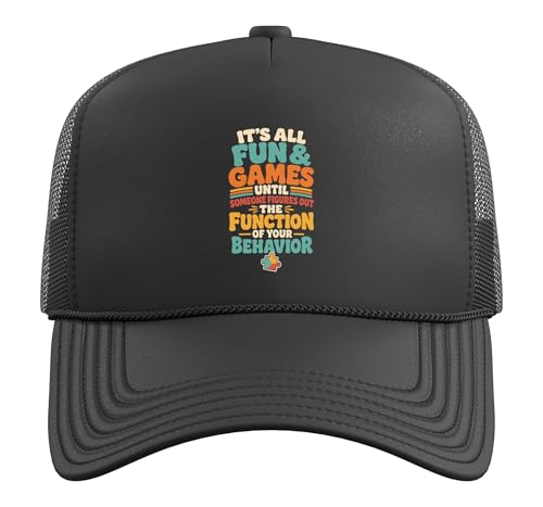 Retro Special Education Teacher SPED Trucker Hat with Adjustable Mesh Back, Black