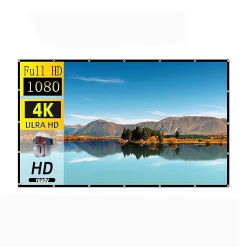 Pantalla para proyector portátil de 60-150 pulgadas, proyección para exteriores 4K HD lavable 16:9 plegable antiarrugas, para cine en casa (60 pulgadas)