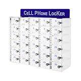 Cell Phone Locker Box, Acrylic Clear Tabletop Cell Phone Storage Box, Cell Phones Storage Cabinet for Employees Office Classroom, with Door Locks and Keys, Not Easy to Confuse (30 Slots)