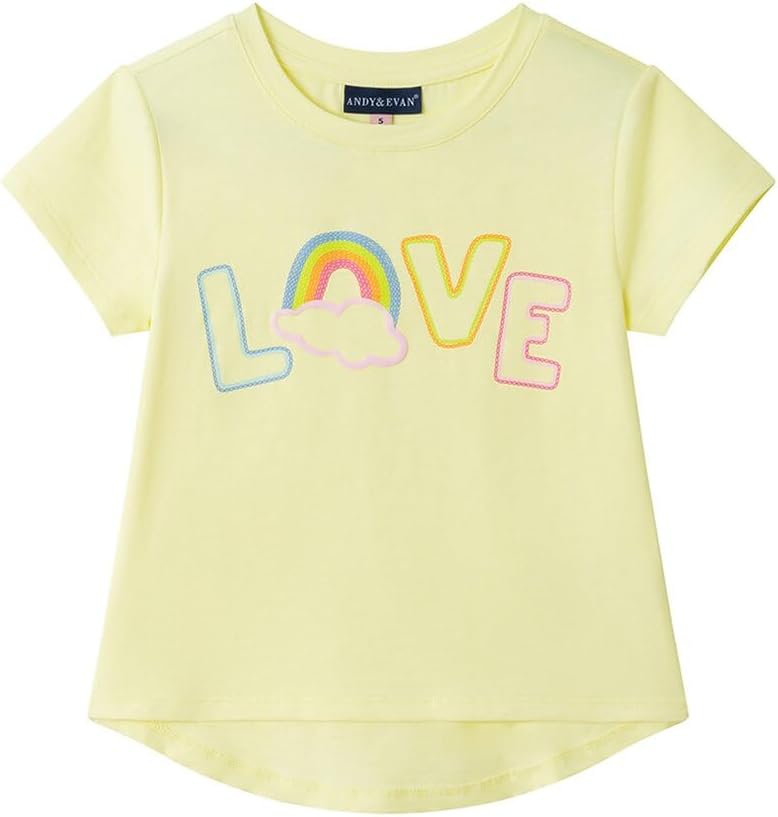 Andy & Evan Girls Graphic Top, 3T, Yellow