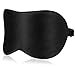 Mascherina per Dormire Kasimir Mascherina per Occhi in 100% Seta Naturale Pura per Donna e Uomo 100% Oscuramento con Tappi per Orecchie, Borsa e Cinghia Orientabile per Casa, Ufficio e Viaggio - Nero